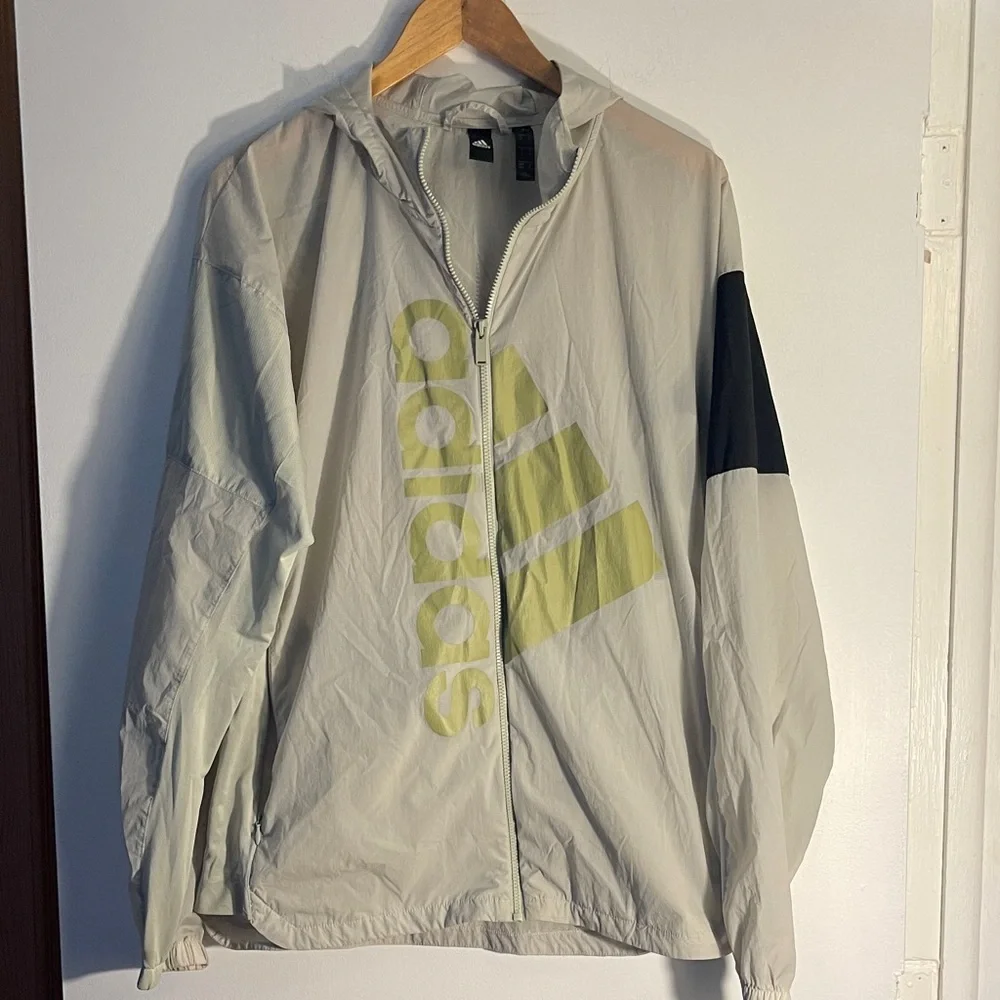 Adidas M Bosc Mesh Jacket Tan Black Medium Coat Hood And Pockets